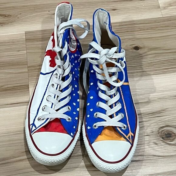Converse Buffalo Bills Buffalo Sabres Hand Painted Shoes Men’s 7 Women’s 8.5 - Picture 4 of 7